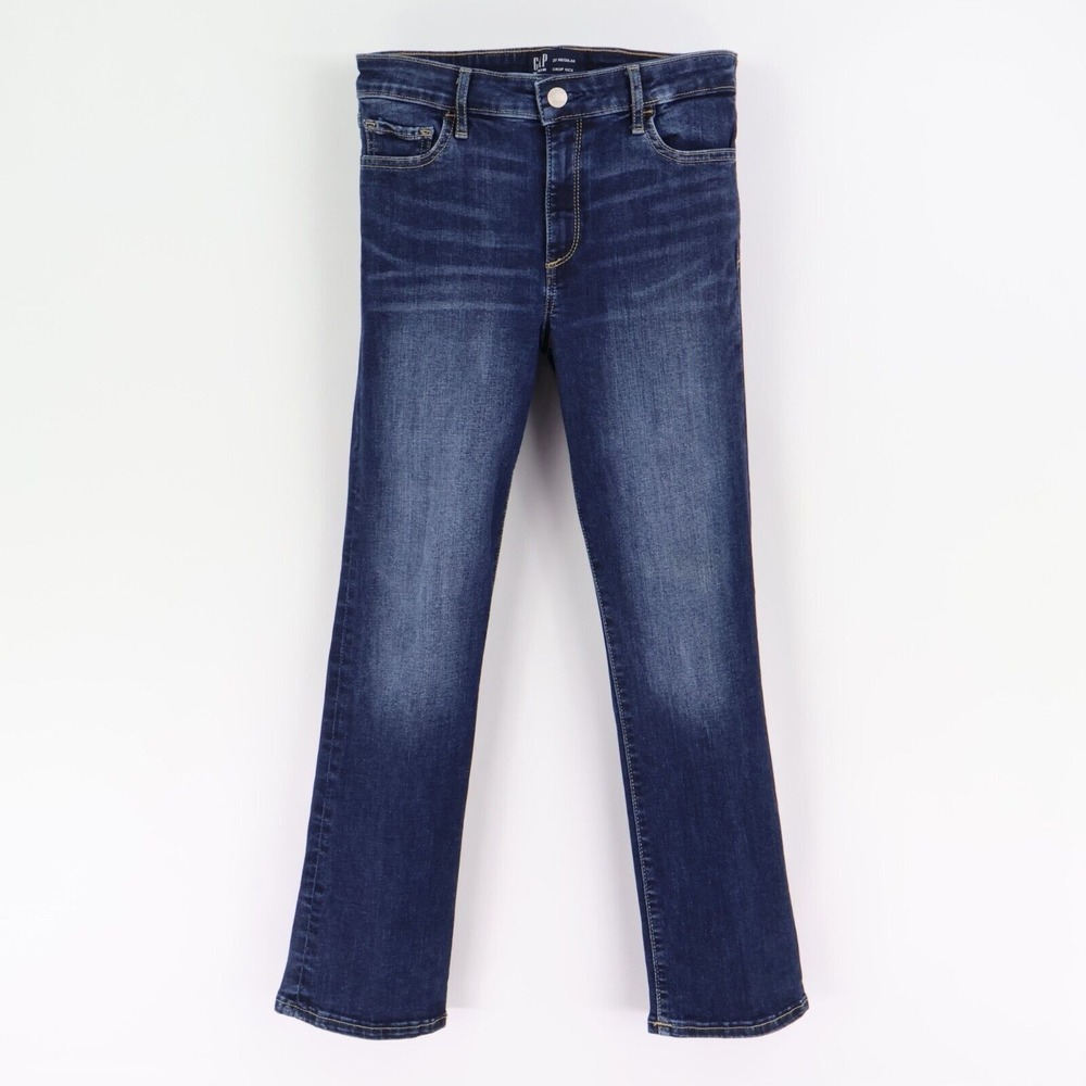GAP Jeans‎ Crop Kick Mid Rise Womens Faded Stretch Denim ACTUAL WAIST: 29 INCHES